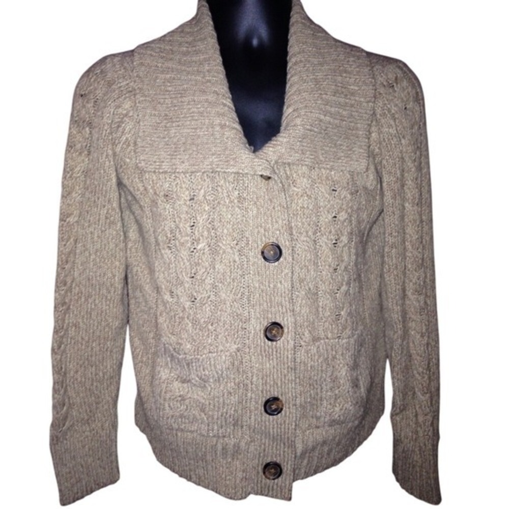 St. John's Bay Large L Beige Cable Knit Cardigan